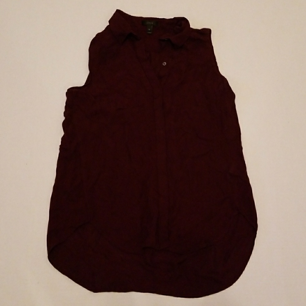 J Crew sleeveless button down sheer blouse
